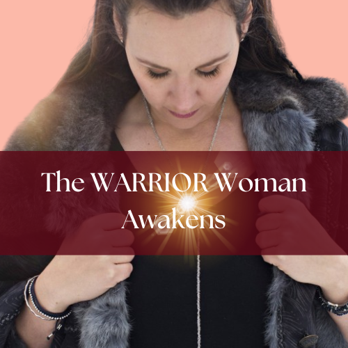 Karna Liv Nau is in a fur coat looking down and represents the warrior woman awakens